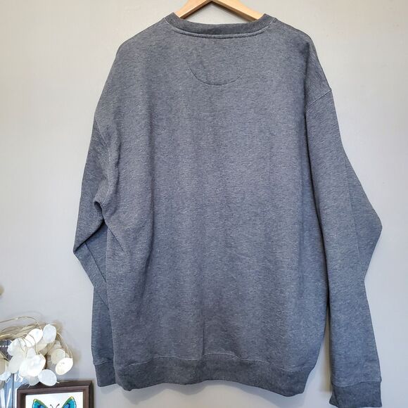 Vintage Chaps Ralph Lauren Sweatshirt Mens Size XXL Gray American Flag New - Picture 7 of 10